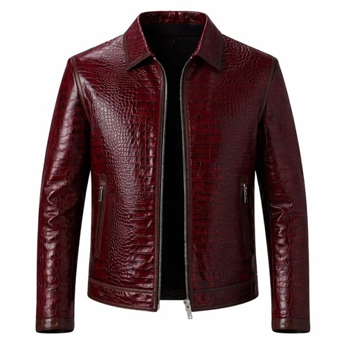 Men burgundy crocodile - men's,