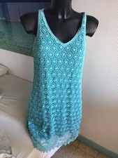 TWIN SET SIMONA BARBIERI?ABITO IN PIZZO TURCHESE TG M ??