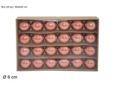 Serie Set 24 Pezzi Palle Palline Albero Di Natale Rosa Antico 6cm Addobbi dfh