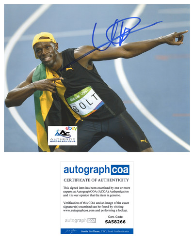 Usain bolt autografo firmato - autografo,