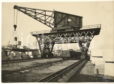 1930 ca VENEZIA Porto - Scaricatore a ponte per marmi Officine di Battaglia FOTO