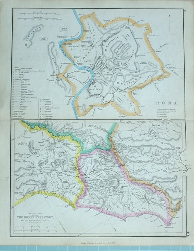 1856 ancient map - ancient, rome