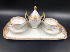 SERVIZIO SET CAFFé Tè TET A TET "PARIGI" CAPODIMONTE EPOCA ANNI 70 ORO