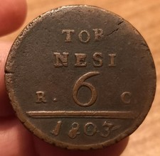 Moneta 6 Tornesi 1803, Regno