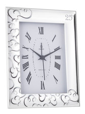 OROLOGIO SVEGLIA 25° ANNIVERSARIO MATRIMONIO ARGENTO RETRO BIANCO ER501/25OR