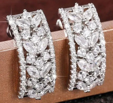 ?Splendidi ORECCHINI Fiori ALTA BIGIOTTERIA brillanti zirconi LUSSO UNICI?