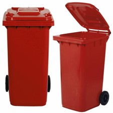 Bidone carrellato rosso per la