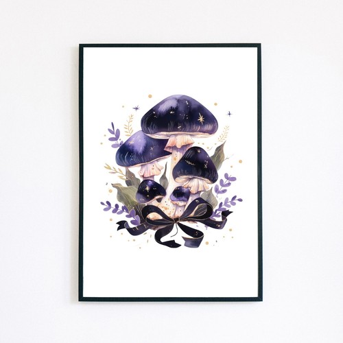 Dipinto acquerello funghi - dipinto,