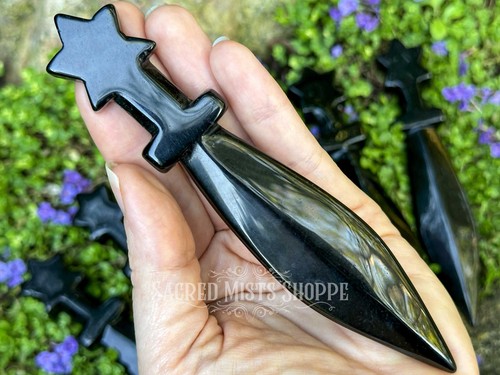 Ossidiana nera athame - nera, con