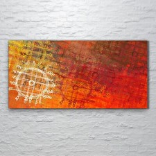 Stampa decorazione vetro arredamento moderno quadro cerchio astratto stile retrò 120x60