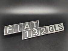 FIAT 132GLS 132 GLS LOGO METALLO SIGLA EMBLEMA FREGIO STEMMA SCRITTA BADGE TARGA