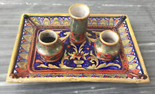 Supporto da scrivania in inchiostro lucido maiolica italiano Rubboli Gualdio Tadino 1920 circa