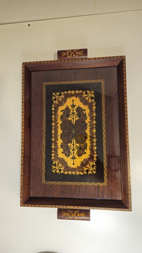 Antico vassoio legno con - in,