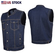 HL21687 Gilet Uomo Denim Blu