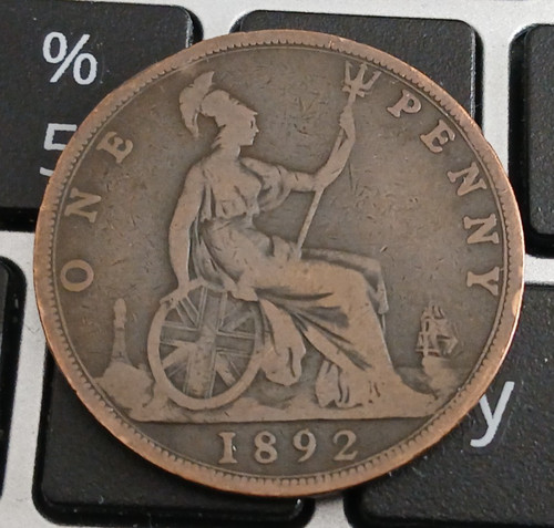 Moneta bronzo 1892 victoria - moneta,