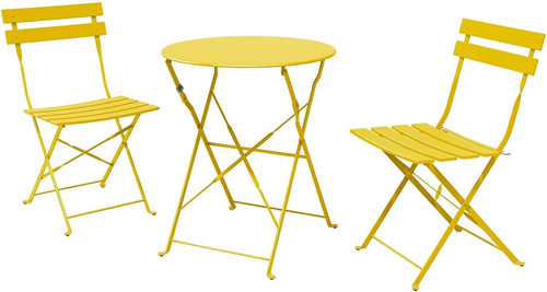 Set bistrot pieghevole giallo