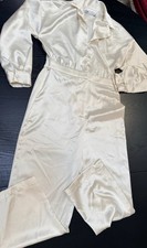 Zara Cream Satin Jumpsuit