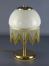 White Glass Brass Table Lamp