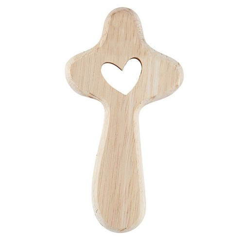 Cut out heart holding cross - cut,