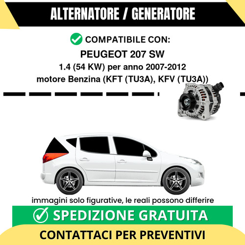 Alternatore peugeot 207 - peugeot, sw