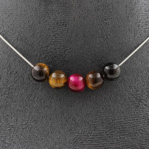 Collier perles oeil - perles, tigre