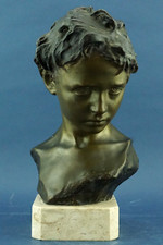 Francesco Parente Scultura busto bronzo bambino "IL BRONCIO" Napoli 1900 Liberty