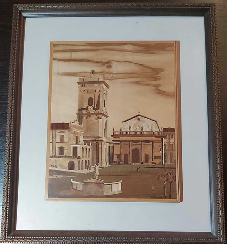 Quadro intarsiato piazza - quadro,