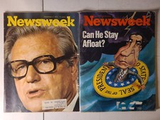 Newsweek X2 - May 14, 1973 Can Nixon Can Stay Afloat & Sep 2, '74 1st Post-Nixon