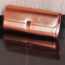 Elegante Donna Glamour Borsa senza Manici Brillante Oro Rosè Taglia Unica #AC907