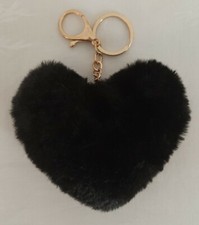 Portachiavi cuore ❤ nero decorazione borsa peluche moschettone anello