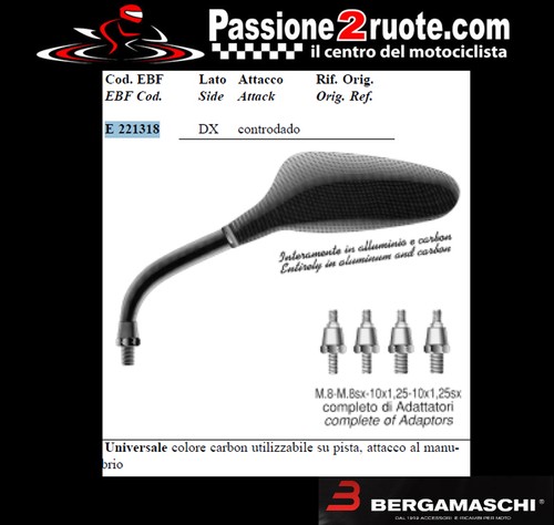 Specchio destro carbon loock - carbon,