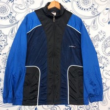 NIKE VINTAGE SPORTS GABBER GYM JACKET ZIPPER TG 50 PATCH LOGO TUTA BLU PALESTRA 
