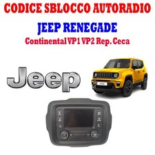 CODICE  SBLOCCO AUTORADIO CONTINENTAL VP1 VP2 JEEP RENEGADE COMPASS