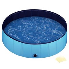 Fudajo Piscina per cani 100 x 30 cm Antiscivolo Pieghevole PVC Bordi rinforzati