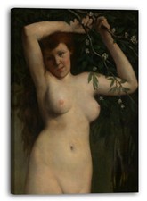 Tela/Cornice Gustave Courbet - Nudo con ramo fiorito