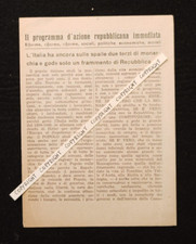 PARTITO REPUBBLICANO PROGRAMMA D'AZIONE REPUBBLICANA IMMEDIATA
