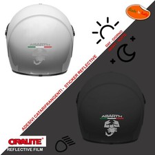 Adesivi casco rifrangenti abarth scorpion silver sticker helmet reflective 1 kit