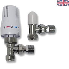 Set completo valvole radiatore Kartell TRV - 1/2" x 15 mm, bianco, facile installazione