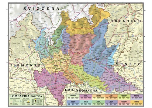 Carta geografica murale - carta,