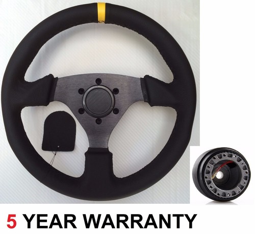 Volante pelle drift piatto - pelle,