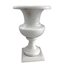 Vaso Classico Calice in Marmo Carrara Vase Interior Design Italian Marble H 58cm