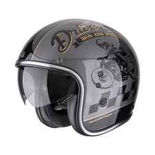 CASCO SCORPION JET VINTAGE BELFAST EVO DRIVE FAST LUCIDO BLACK SILVER GOLD