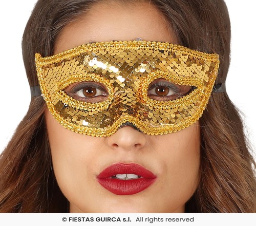 Maschera oro paillette tipo - maschera,