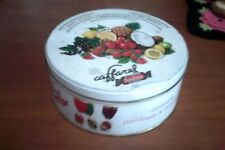 scatola rotonda in latta  CAFFAREL CARAMELLE PURO FRUTTO -ESOTICI ,vintage leggi
