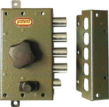 Potent Serratura Porta Legno da Applicare Entrata 45 mm Dx + Aste + 3 Ch. 1730/D