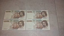 Lotto 4 Banconote 100.000 Lire