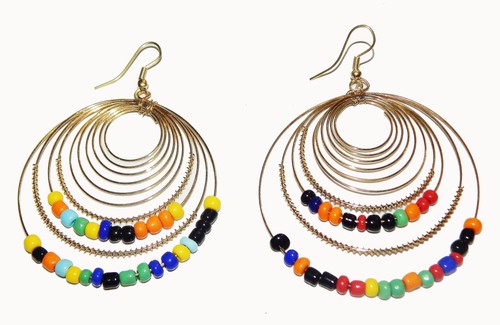 Orecchini tibetani multicolore - orecchini,