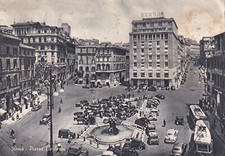 CARTOLINA DI ROMA ,PIAZZA BARBERINI - FILOBUS  viaggiata 1960