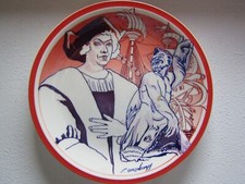 PIATTO CERAMICA SERIE COLLEZIONE COLOMBIADI 1992 CRISTOFORO COLOMBO - OIKONOMOY