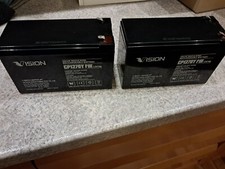 batteria marca VISION  CP1270Y F1K 12V 7Ah usata come batt. di emerg secondaria 